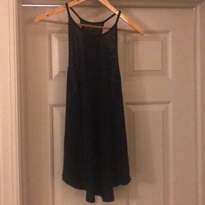 Athleta breezy high neck tank Navy L